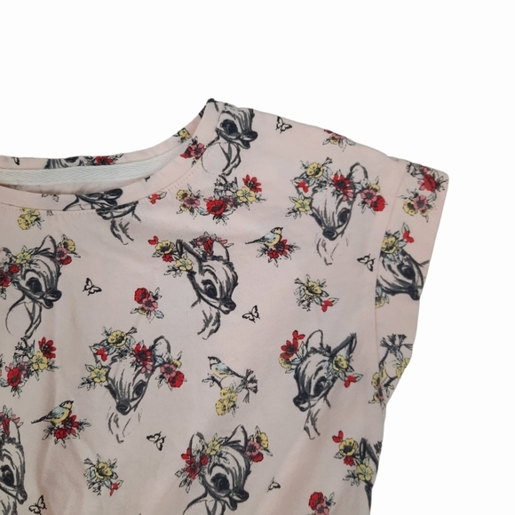 Gap Disney Bambi Cap Sleeve Peach Dress Size Medium Girls - Picture 3 of 9